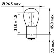 PHILIPS PHI13498B2 Автомобильная лампа (к-кт из 2шт) P21W 24V BA15s Блистер - Цена указана за комплект