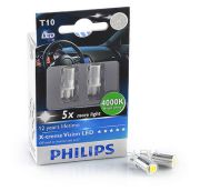 PHILIPS PHI129644000KX2 Автомобильная лампа: 12 [В] T10 X-treme Ultinon LED 1W цоколь W2.1 x D9.5 4 000K Белый на автомобиль KIA RIO