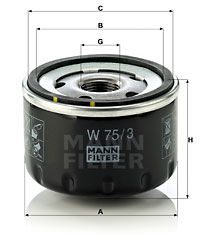 MFW753 MANN Масляный фильтр для RENAULT SANDERO