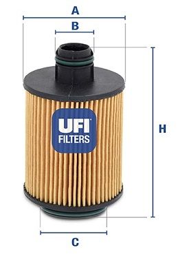 2506100 UFI Масляный фильтр для FIAT 500L