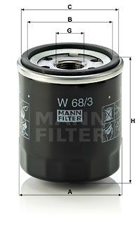 MFW683 MANN Масляный фильтр для LEXUS NX