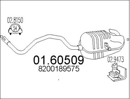 MTS 01.60509 MTS Задняя часть выхлопной системы (Глушитель). купить дешево