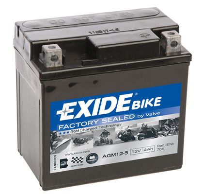 EXI AGM12-5 EXIDE Акумулятор EXIDE AGM [12B] 4 Ah/  105x70x113 (ДхШхВ) CCA 70 купить дешево