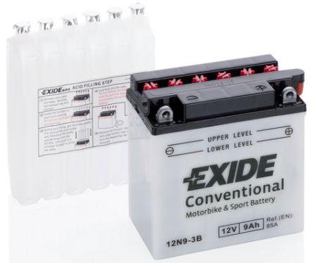 EXI 12N9-3B EXIDE Акумулятор EXIDE Стандарт [12B] 9 Ah/  135x75x139 (ДхШхВ) купить дешево