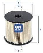 UFI 2600300 Топливный фильтр на автомобиль PEUGEOT 307