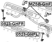 FEBEST FE0523GHFR Тяга стабилизатора переднего правая на автомобиль MAZDA 6
