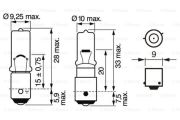 Bosch 1987302232 Лампа накаливания, фонарь сигнала тормож./ задний габ. огонь; Лампа накаливания, задний гарабитный о