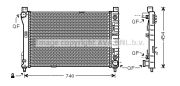 LKQ  MERCEDES C W203 5/00- Радиатор 2.0i 16V (+A), 2.0i 16V Kompr. (?A), 2.3i 16V (?A