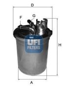 UFI 2445100 Топливный фильтр на автомобиль AUDI A4