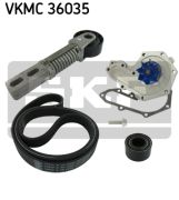 SKF VKMC36035 Водяной насос + комплект ручейковых ремней на автомобиль RENAULT MEGANE
