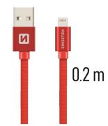 LKQ DOSWS71523106 Кабель для зарядки телефона SWISSTEN TXT USB / LIGHTNING 0,2 M красный