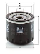 MANN MFW79 Масляный фильтр на автомобиль RENAULT LOGAN/STEPWAY