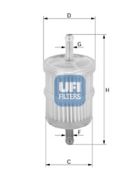 UFI 3100100 Комплект топливных фильтров (12шт) на автомобиль FIAT FIORINO