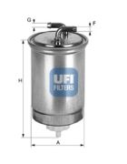 UFI 2443500 Топливный фильтр на автомобиль HONDA FR-V