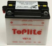 TOPLITE YB7-A 12V,8Ah,д. 137, ш. 76, в.134, объем 0,5, вес 3 кг,без электролита
