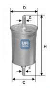 UFI 3151500 Топливный фильтр на автомобиль DAEWOO LEGANZA