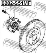 FEBEST FE0282S51MF Подшипник ступицы колеса, передний INFINITI M35/45 (Y50) 2004- на автомобиль NISSAN FUGA