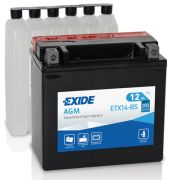 EXIDE EXIETX14BS Акумулятор EXIDE AGM [12B] 12 Ah/  150x87x145 (ДхШхВ) CCA 200 на автомобиль HUSQVARNA TE610
