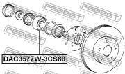 FEBEST FEDAC3577W3CS80 Подшипник ступицы колеса передний TOYOTA CROWN/CROWN MAJESTA UZS15#/GS151/JZS15#/LS151 1995-2001 на автомобиль LEXUS LS