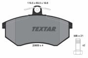 TEXTAR T2066921 Тормозные колодки дисковые на автомобиль CHERY TIGGO