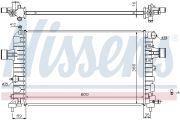 NISSENS NIS630744 Радиатор OP ASTRA H(04-)1.2 i 16V(+)[OE 1300 265] на автомобиль OPEL ZAFIRA