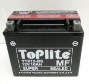 TOPLITE YTX12BS 12V,10Ah,д. 152, ш. 88, в.131, электролит в к-те, вес 4 кг на автомобиль APRILIA SPORTCITY