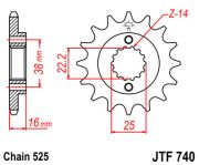 JT SPROCKETS MO 105-551-15 Передняя звезда 15зуб. Ducati 749/916/944/992/996