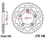 JT SPROCKETS MO11545646 Звезда задняя 46 зуб - Ducati Scrambler/Monster821 на автомобиль DUCATI SCRAMBLER