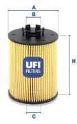 UFI 2501200 Масляный фильтр на автомобиль OPEL CORSA