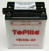 TOPLITE YB12AL-A2 12V,12Ah,д. 135, ш. 81, в.161, объем 0,8, вес 4,1 кг,без электролита