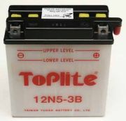 TOPLITE 12N53B 12V,5Ah,д. 121, ш. 61, в.131, объем 0,45, вес 2 кг,без электролита