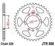 JT SPROCKETS MO115431451 Звезда задняя - усиленная - 45 зуб - KTM Duke 125`14- / Duke 390 на автомобиль KTM RC125