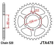 JT SPROCKETS MO11046241 Легкосплав. звезда для 520 цепи - 41зуб. ZX6R/6RR/9R/10R на автомобиль KAWASAKI ZXR