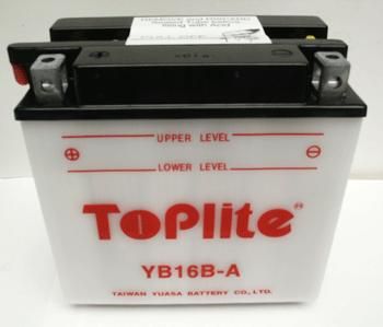 YB16B-A TOPLITE 12V,16Ah,д. 162, ш. 92, в.162, объем 1,2, вес 5,6 кг,без электролита купити дешево