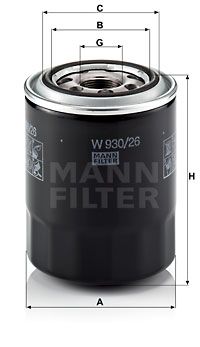 MFW93026 MANN Масляный фильтр для HYUNDAI PORTER