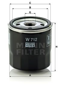 MFW712 MANN Масляный фильтр для MG METRO