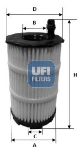 2514300 UFI Масляный фильтр для AUDI R8