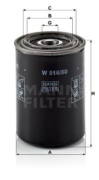 MFW81680 MANN Масляный фильтр для DAIHATSU ROCKY