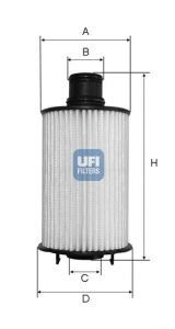2507302 UFI Масляный фильтр для JAGUAR XE
