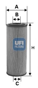 2516500 UFI Масляный фильтр для PORSCHE BOXSTER
