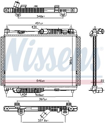 NIS 606662 NISSENS Радиатор FORD FIESTA VII (CE1) (17-) 1.1 купити дешево