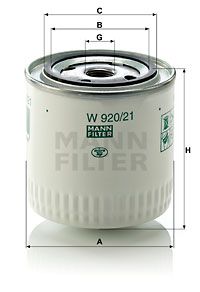 MFW92021 MANN Масляный фильтр для GAZ VOLGA