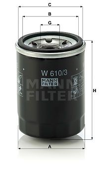MFW6103 MANN Масляный фильтр для PEUGEOT 4008