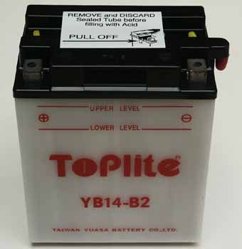 YB14-B2 TOPLITE 12V,14Ah,д. 135, ш. 91, в.167, объем 0,85, вес 4,5 кг,без электролита купити дешево