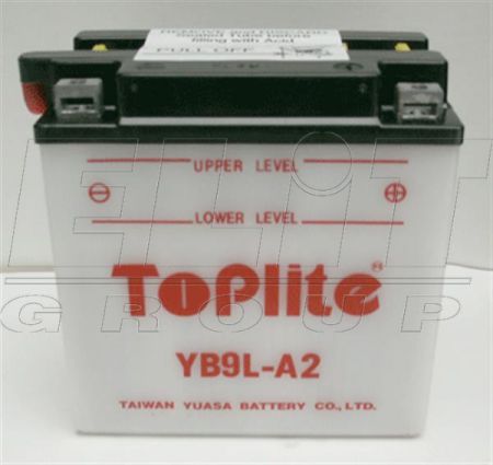 YB9L-A2 TOPLITE 12V,9Ah,д. 135, ш. 75, в.140, объем 0,6, вес 3,1 кг,без электролита купить дешево
