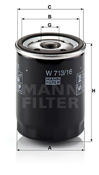 MFW71316 MANN Масляный фильтр для LANCIA Y10