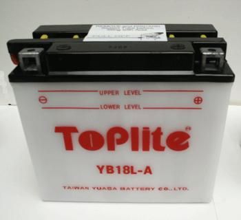 YB18L-A TOPLITE 12V,18Ah,д. 182, ш. 92, в.164, объем 1,2, вес 5,7 кг,без электролита купити дешево