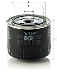 MFW91426 MANN Масляный фильтр для ROVER 25