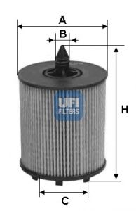 2502400 UFI Масляный фильтр для SAAB 9-5