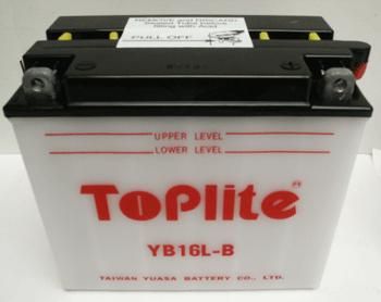 YB16L-B TOPLITE 12V,19Ah,д. 176, ш. 101, в.156, объем 1,2, вес 6,3 кг,без электролита купити дешево